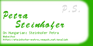 petra steinhofer business card